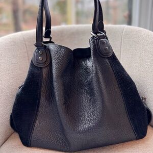 Coach Leather and Suede Slouchy Cary-all Bag